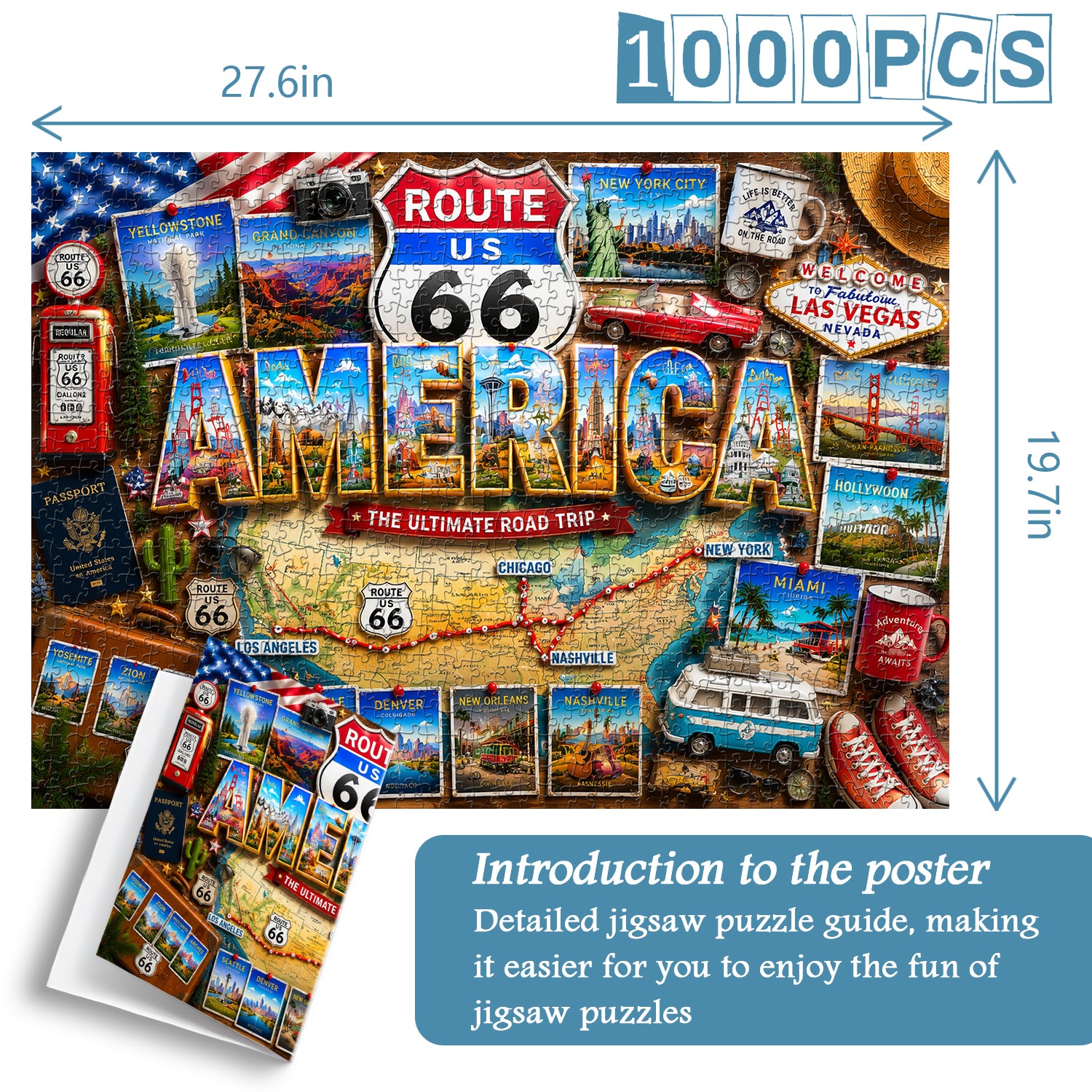 Route 66 Travel Jigsaw Puzzle 1000 Pieces
