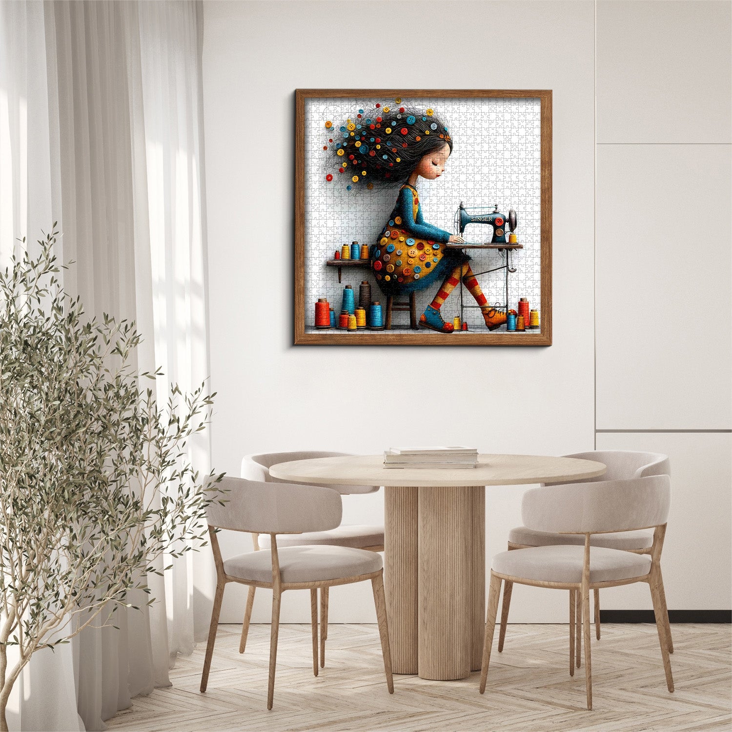 Rompecabezas de niña cosiendo 1000 piezas