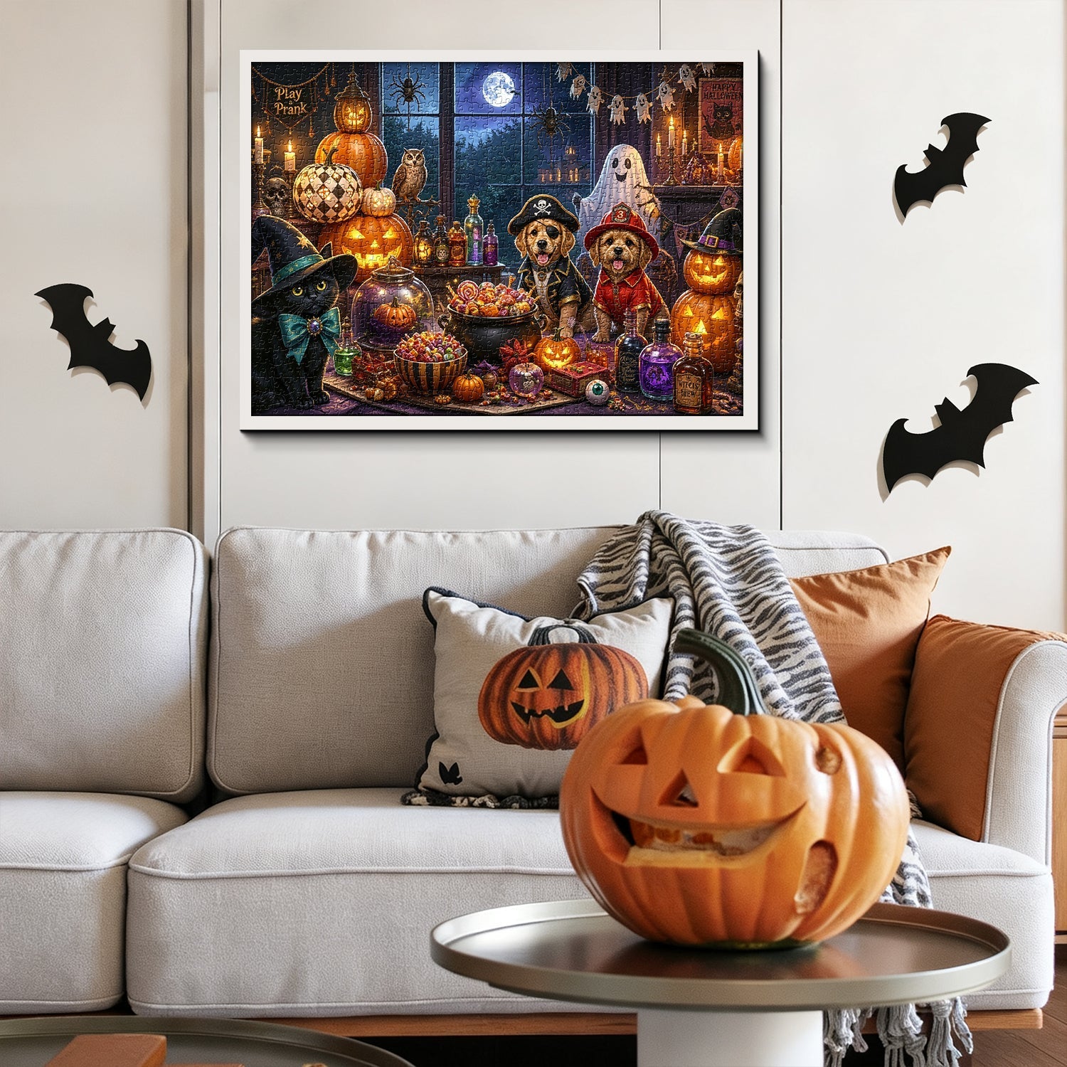Cute Pets Halloween Night Jigsaw Puzzle 1000 Piece
