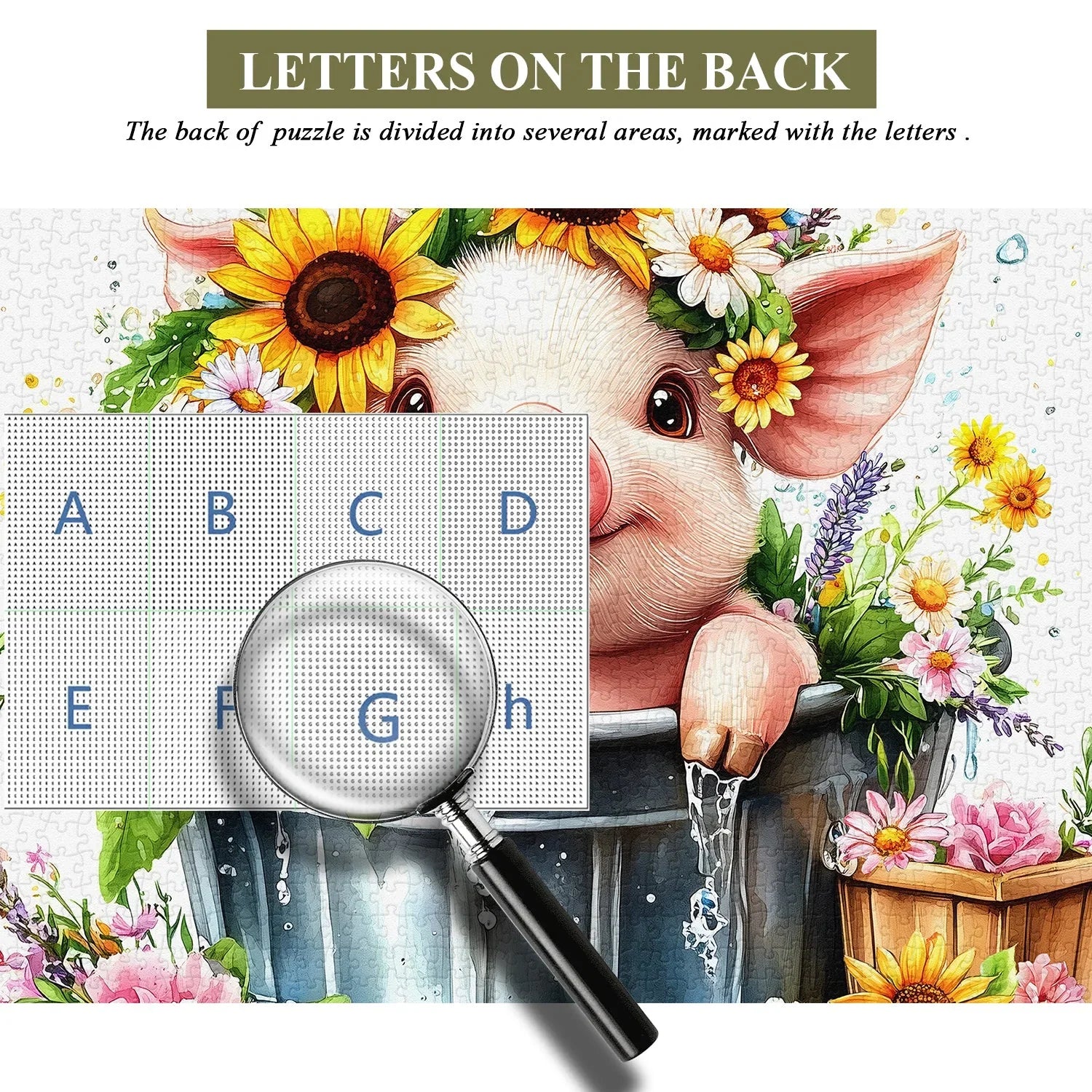 Blumenkronen-Schwein-Puzzle 1000 Teile