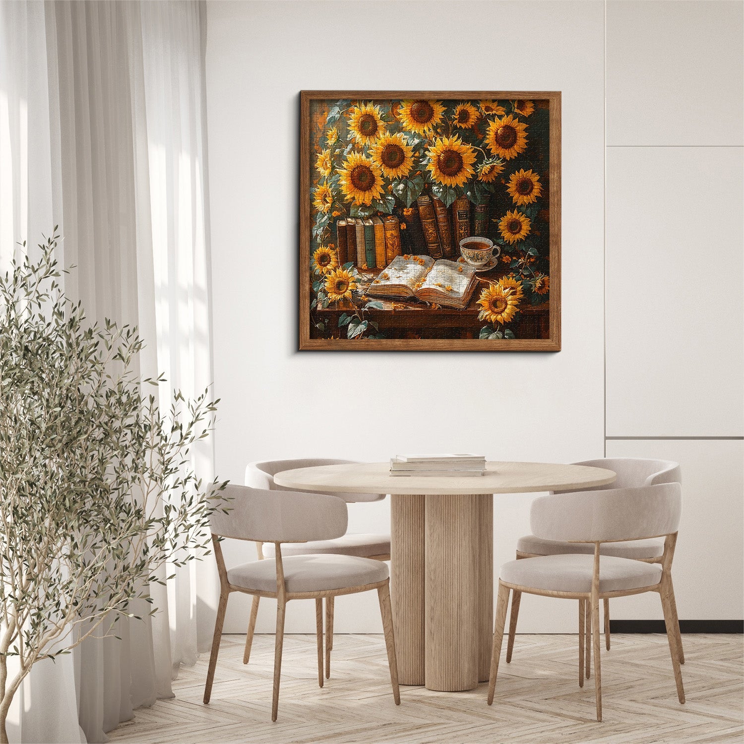 Reading Among Sunflowers Jigsaw Puzzle 1000 Pieces