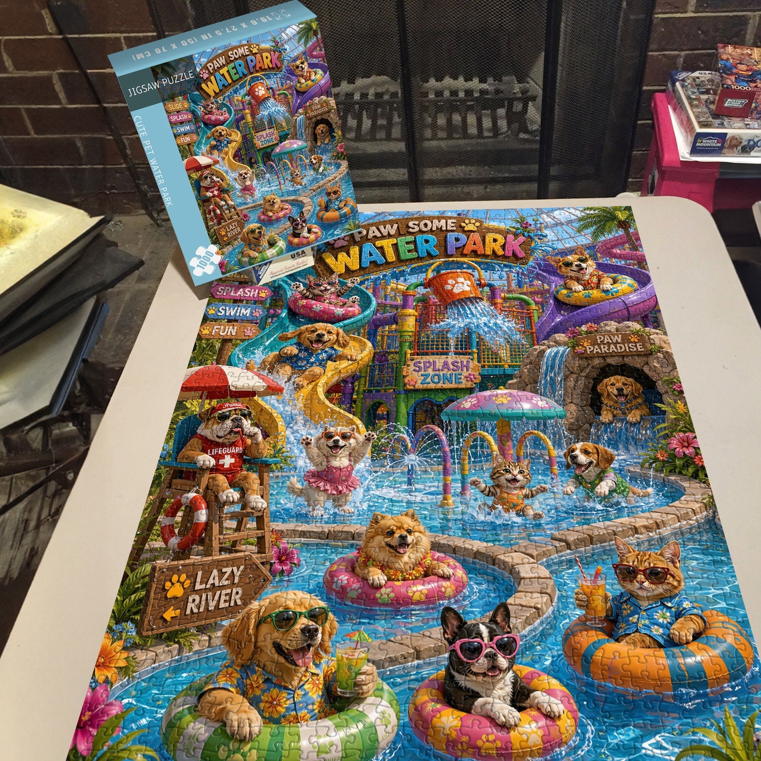 Niedliches Haustier-Wasserpark-Puzzle, 1000 Teile