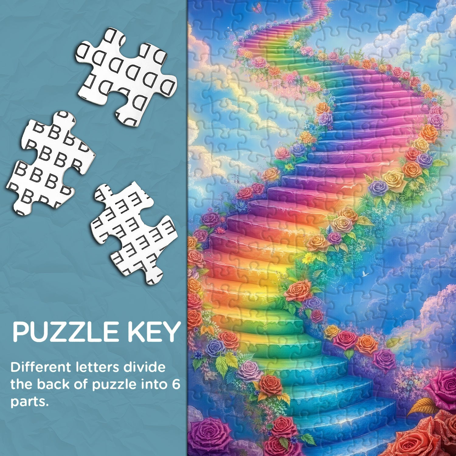 Rompecabezas de pasos de arcoíris de 1000 piezas