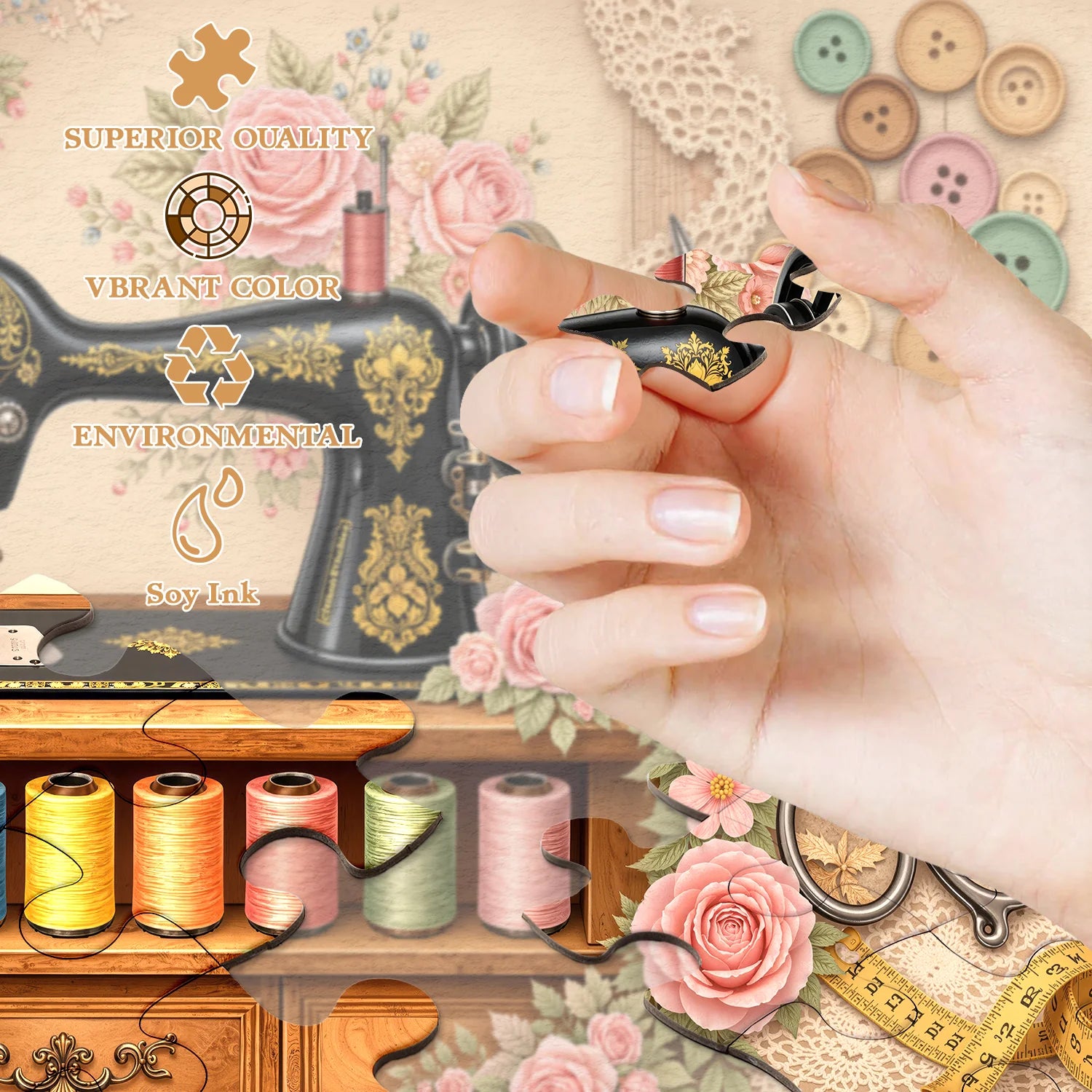 Vintage Sewing Room Jigsaw Puzzle 1000 Pieces