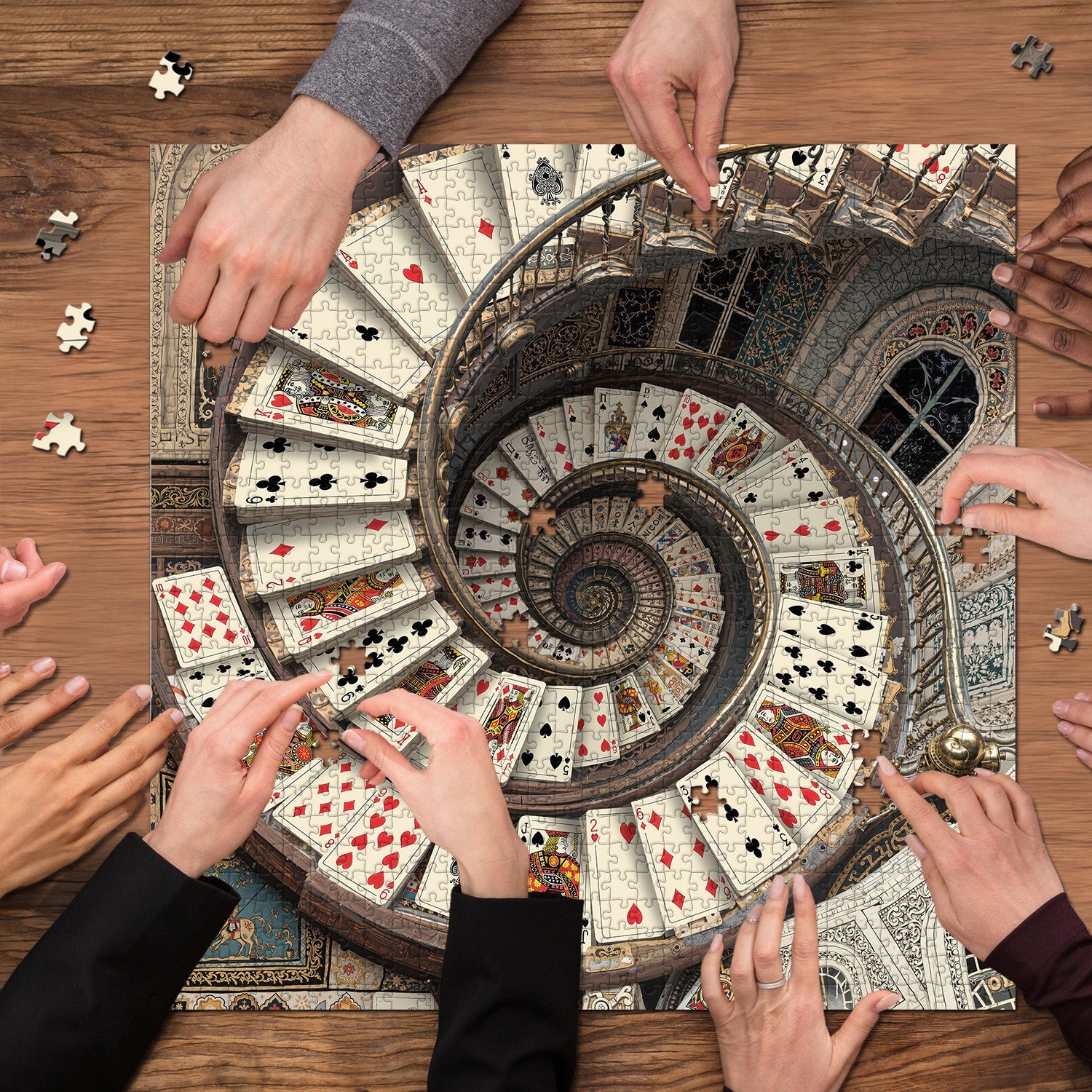 Card spiral staircase Jigsaw Puzzle 1000 Pieces