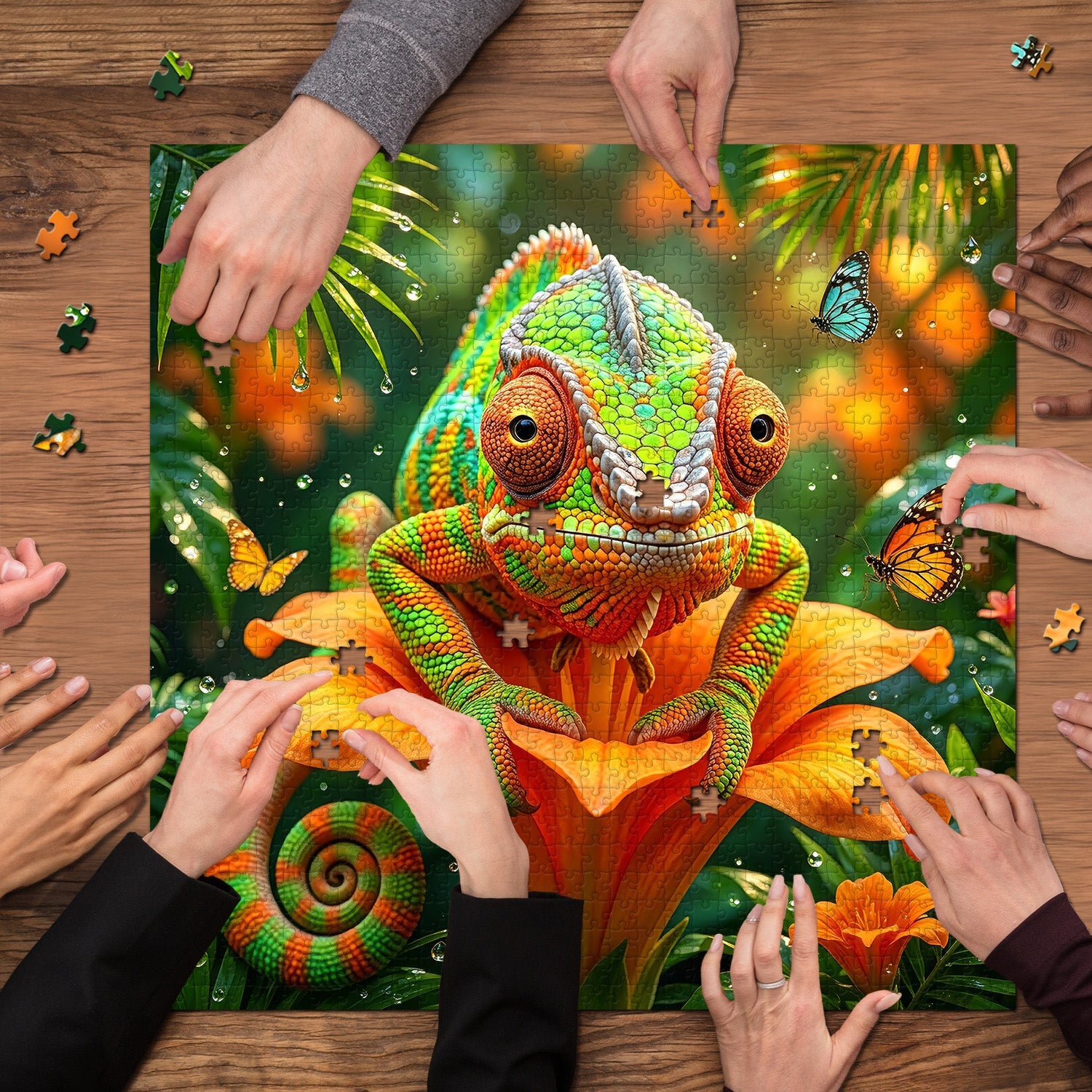 Rainforest Chameleon Jigsaw Puzzle 1000 Pieces