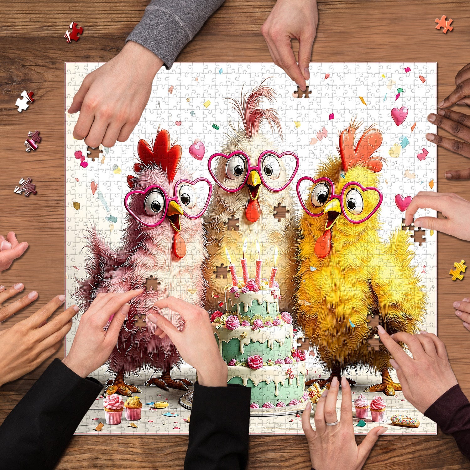 Chicken Birthday Bash Jigsaw Puzzle 1000 Pieces