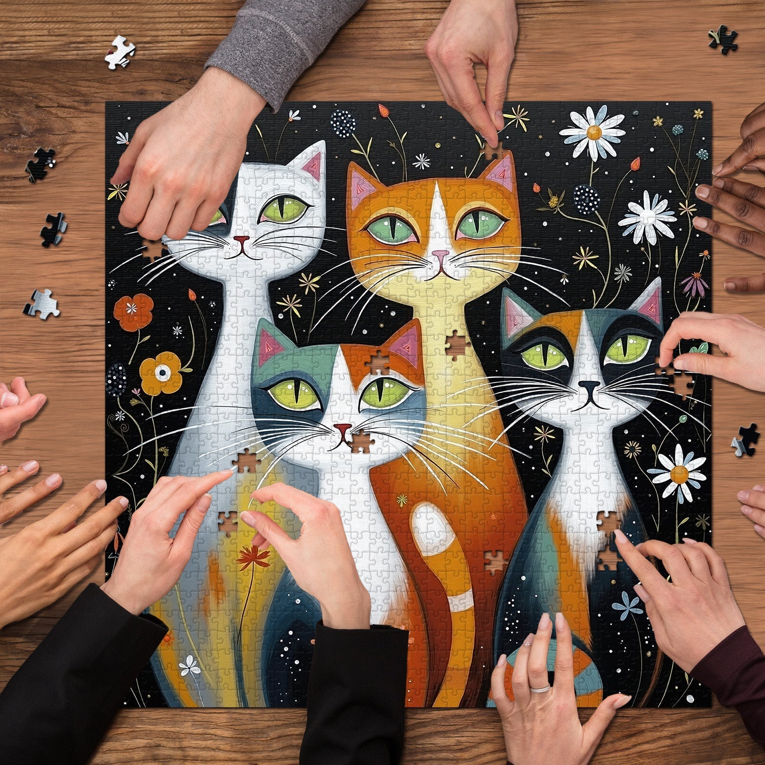 Garden Muse Cats Jigsaw Puzzle 1000 Pieces