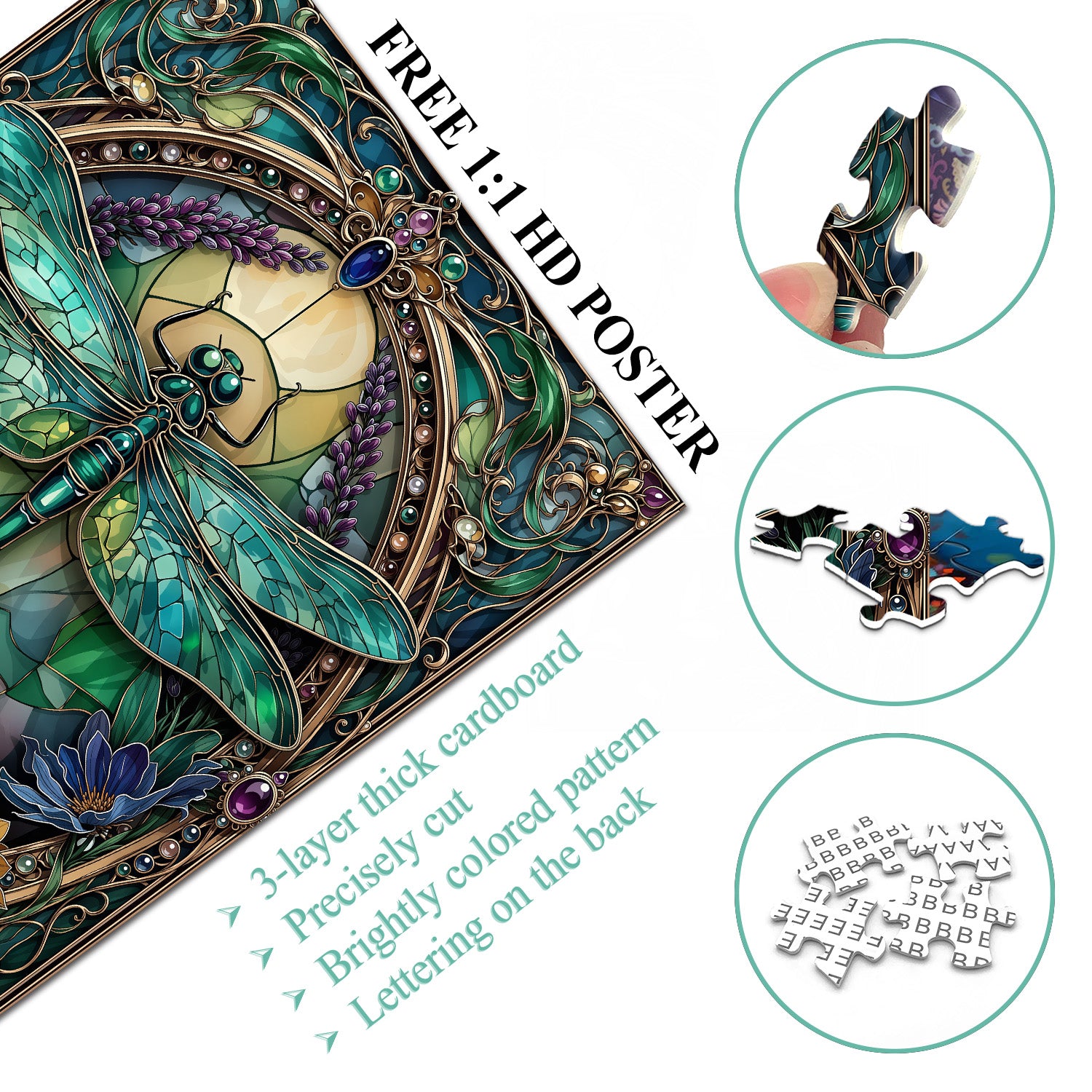Glass Dragonfly Jigsaw Puzzle 1000 Pieces