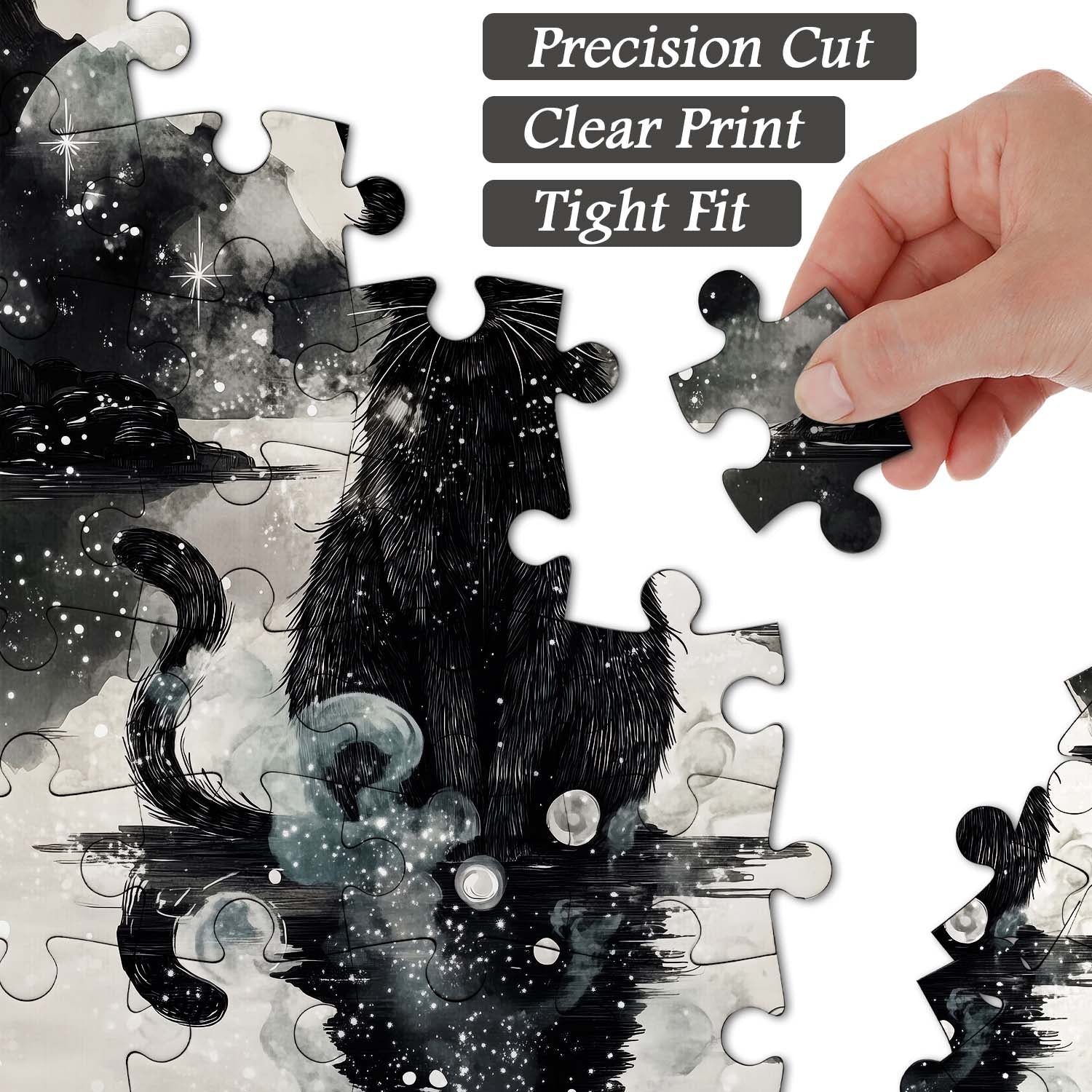 Ink Cat Gaze Jigsaw Puzzle 1000 Pieces