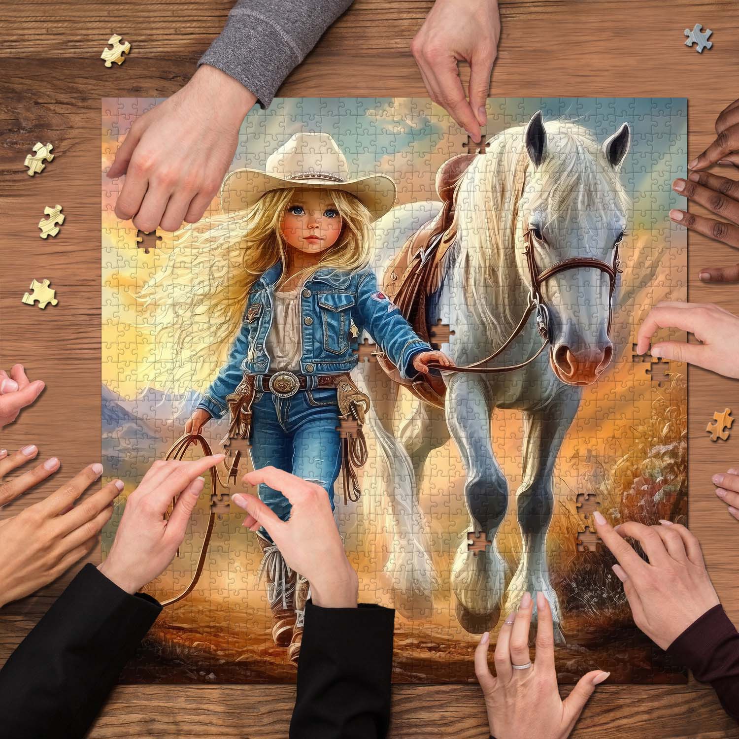 Puzzle Cowgirl blonde 1000 pièces