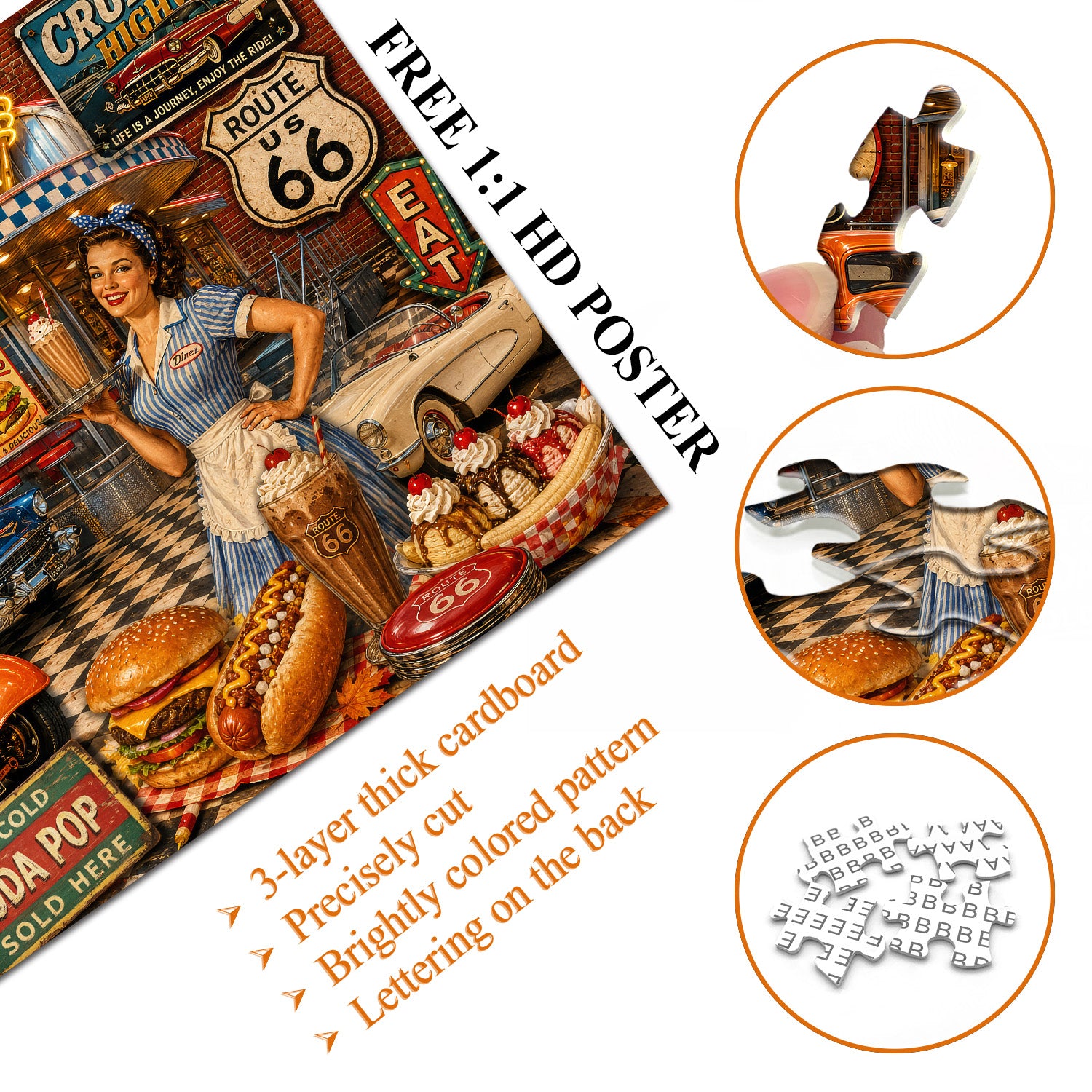 Route 66 Diner Puzzle 1000 Teile