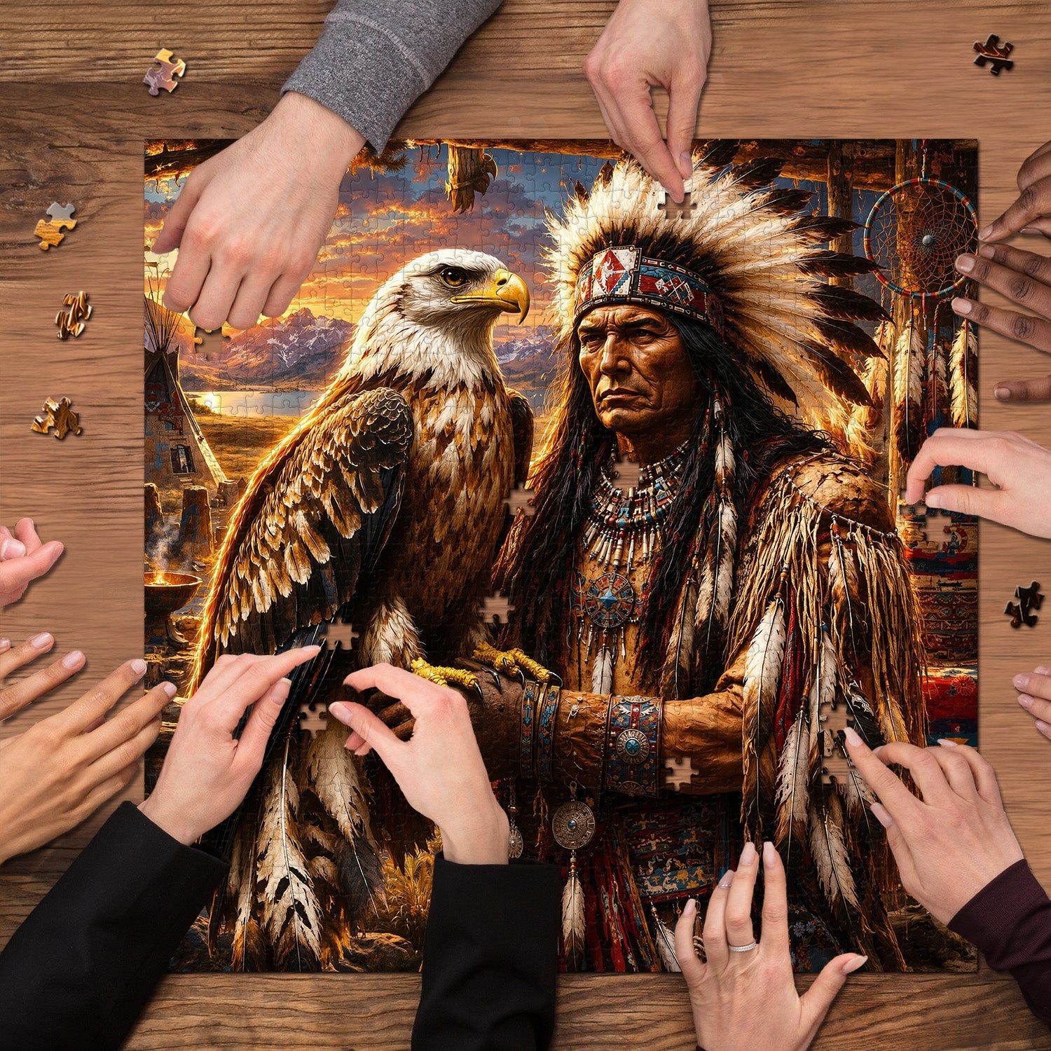 Puzzle Tribal Spirit Eagle 1000 pezzi