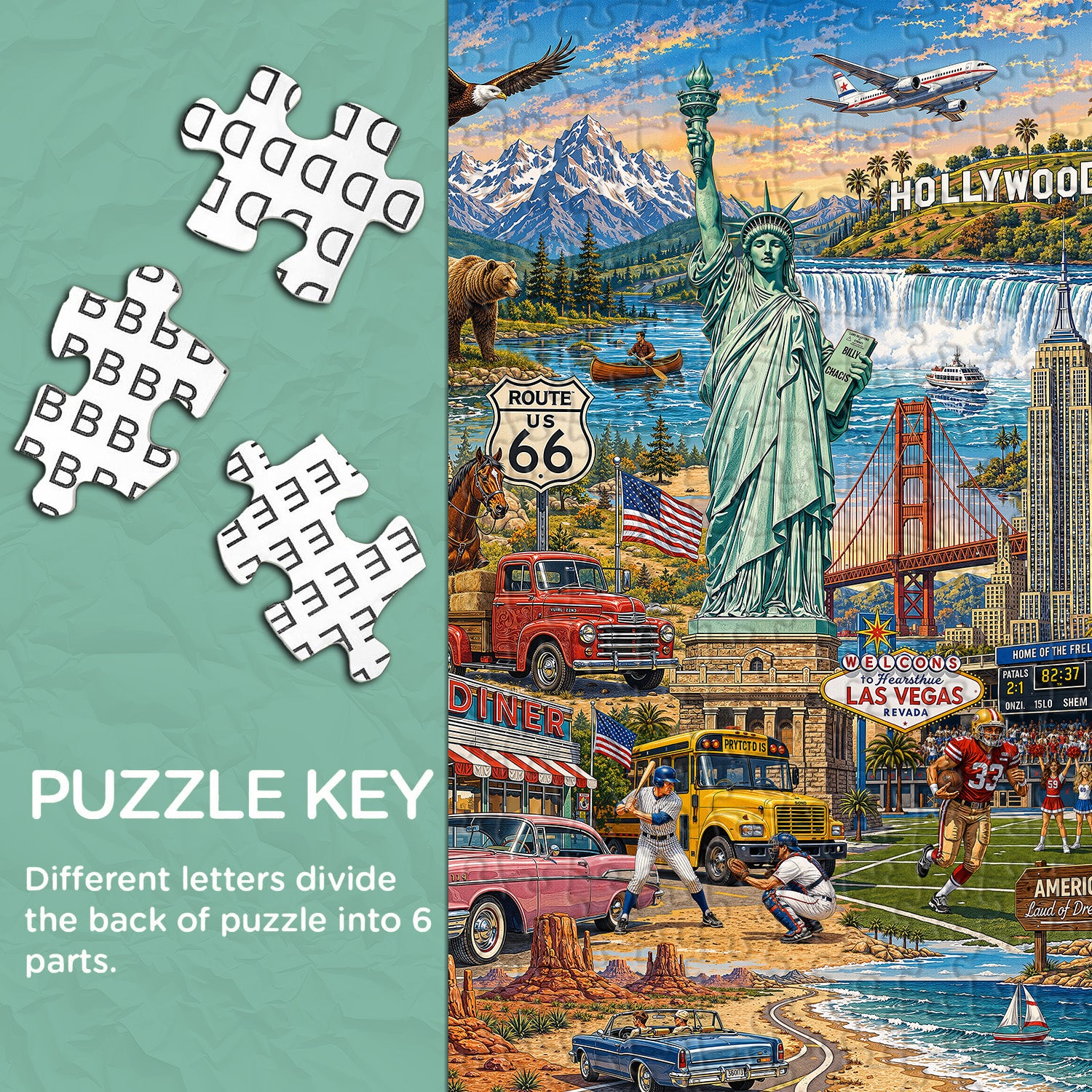 America Collage Jigsaw Puzzle 1000 Pieces
