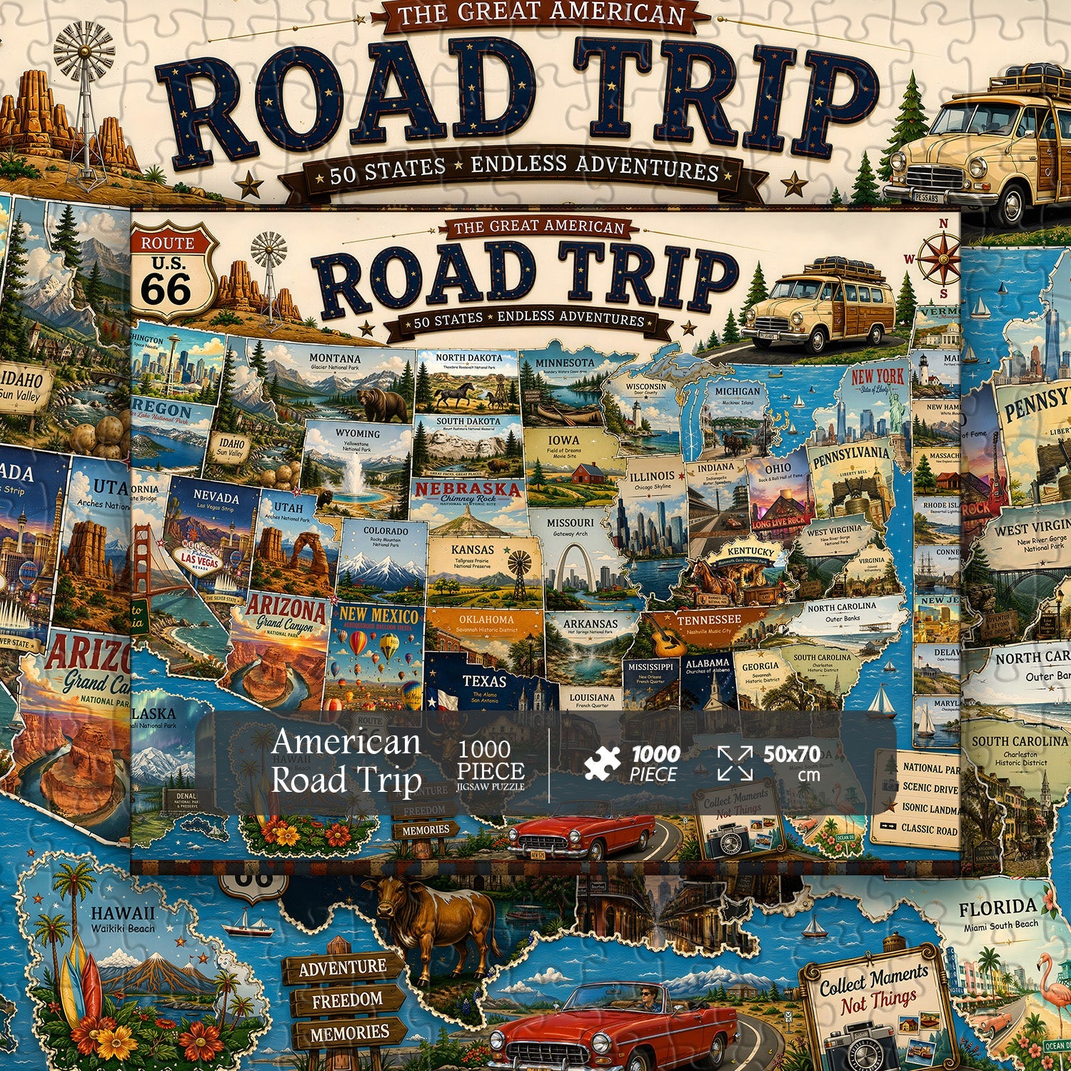 American Road Trip Jigsaw Puzzle 1000 Pieces