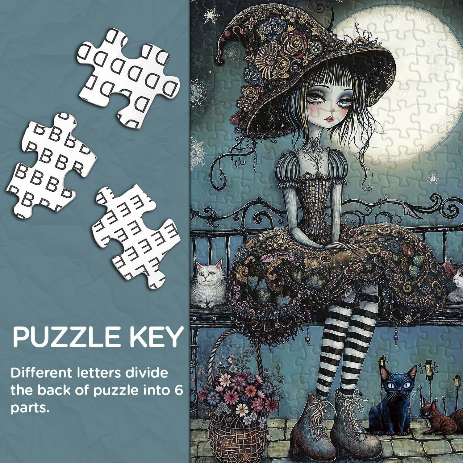 Moonlit Gothic Girl Jigsaw Puzzle 1000 Pieces