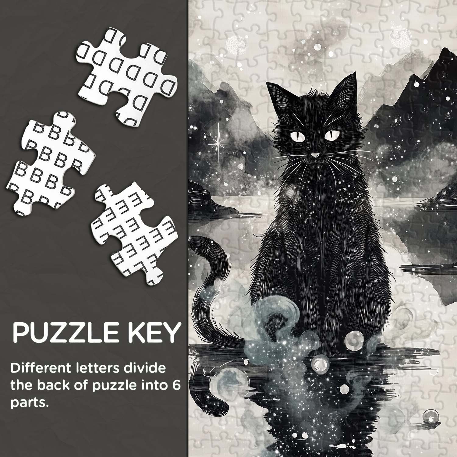 Ink Cat Gaze Jigsaw Puzzle 1000 Pieces