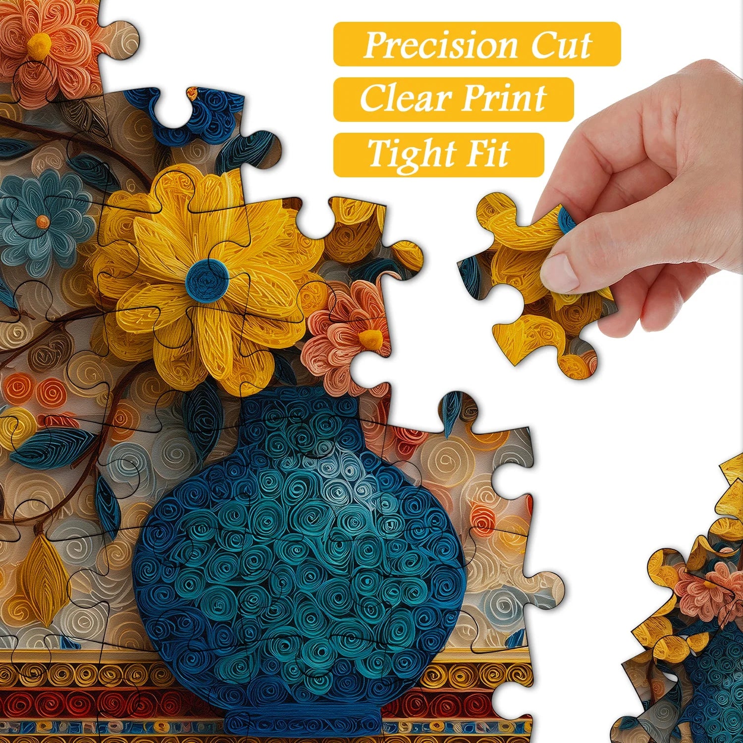 Puzzle Vase à Fleurs en Papier 1000 Pièces