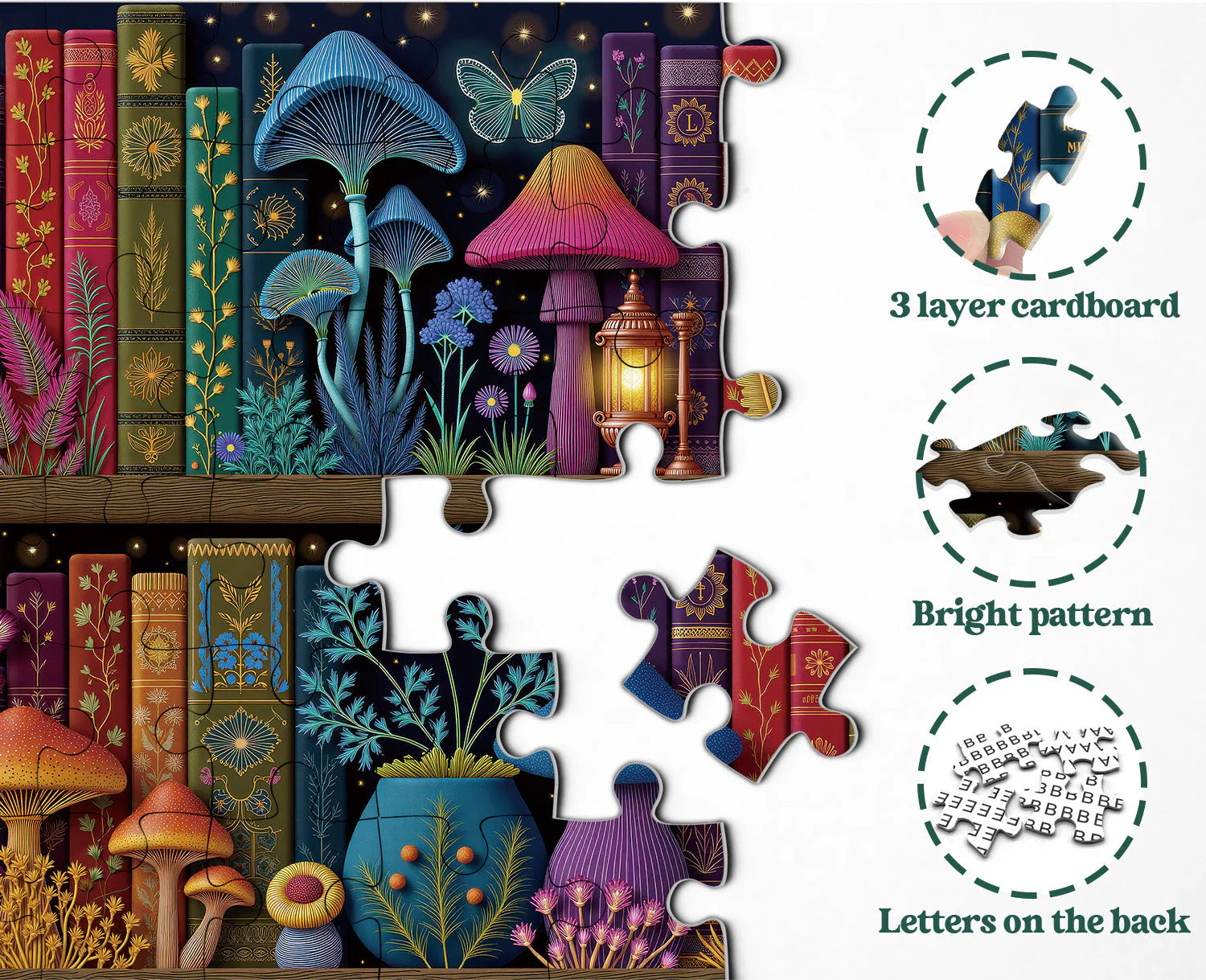 Enchanted Mushroom Library Jigsaw Puzzle 1000 Pieces