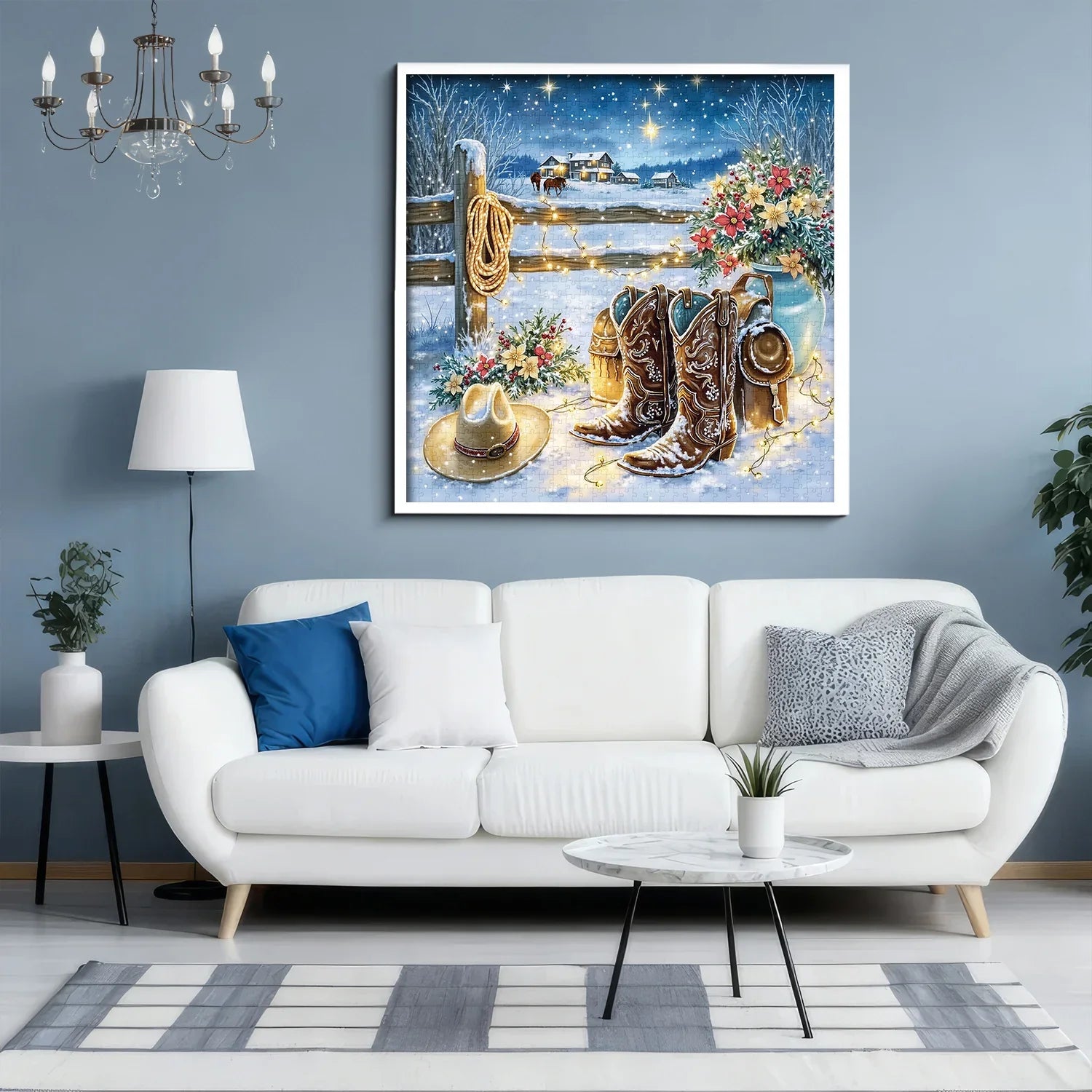 Snowy Night Ranch Jigsaw Puzzle 1000 Pieces