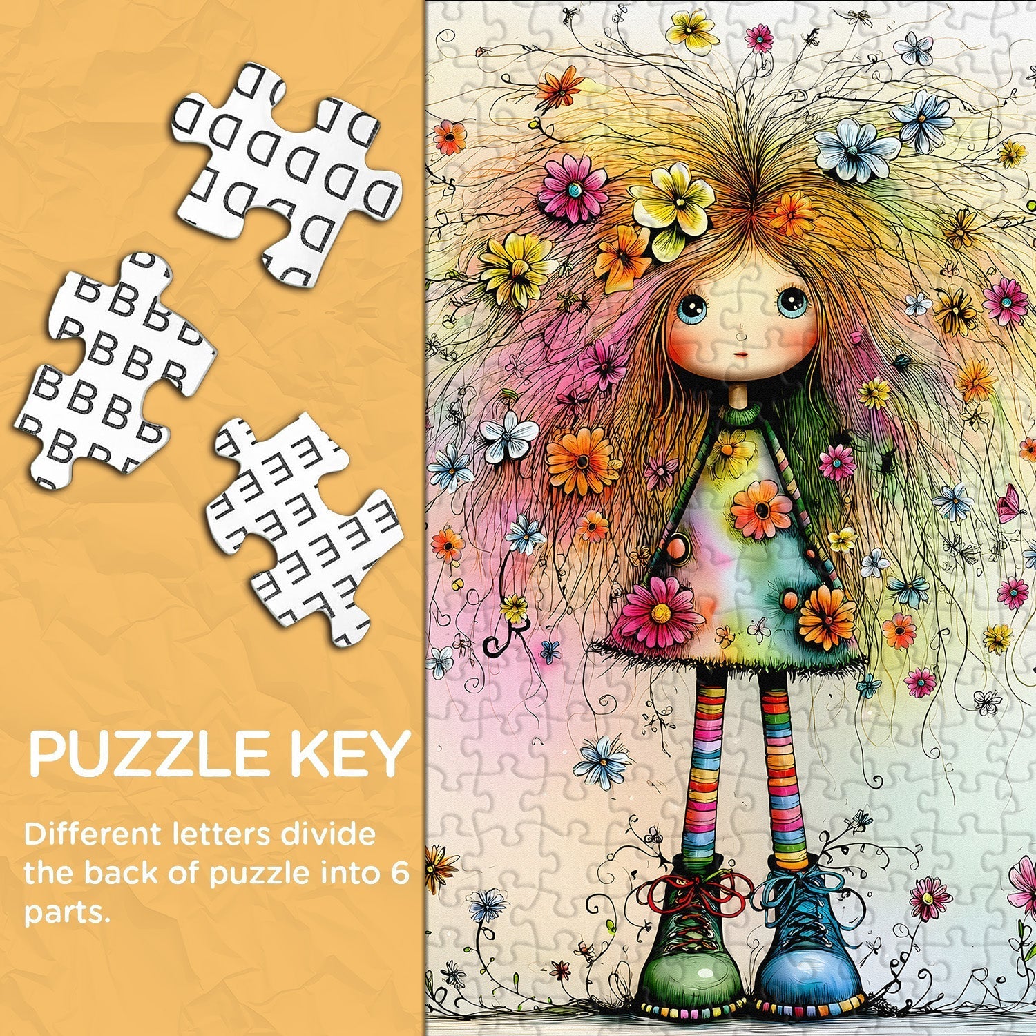 Floral Hair Doll Jigsaw Puzzle 1000 Pieces