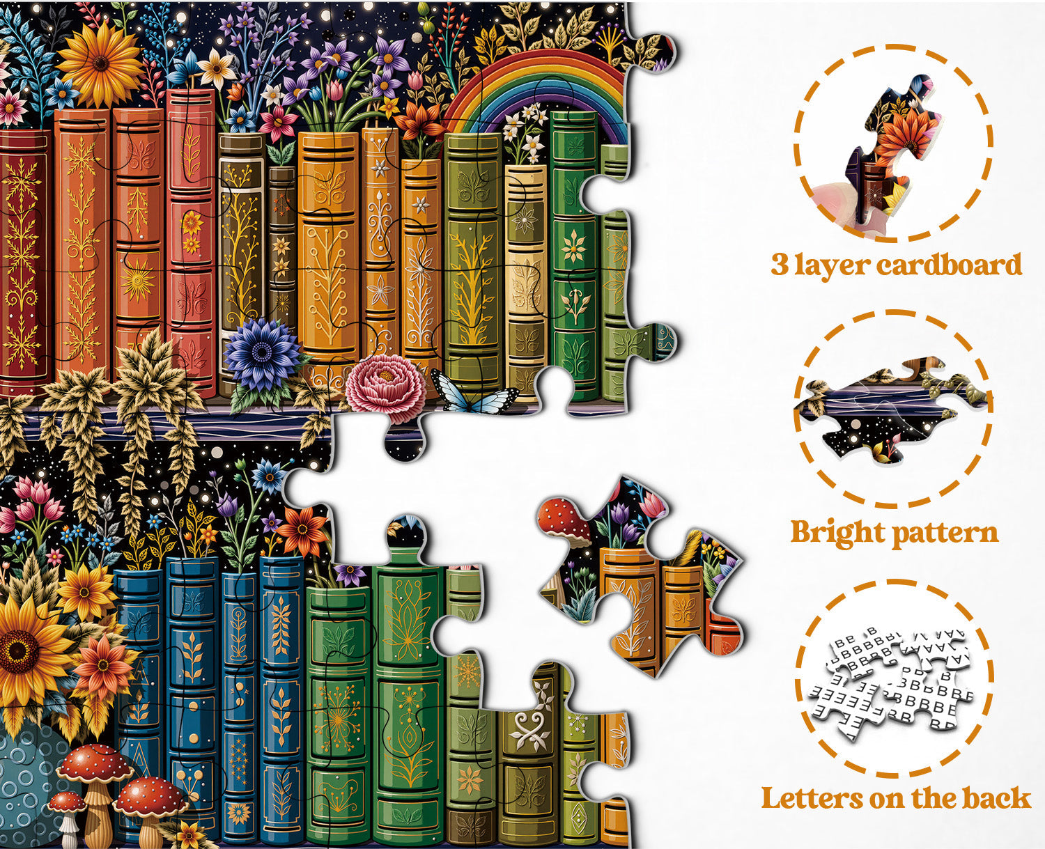 Botanical Bookshelf Jigsaw Puzzle 1000 Pieces