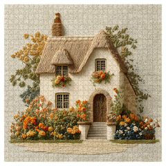 Embroidered Garden Cottage Jigsaw Puzzle 1000 Pieces