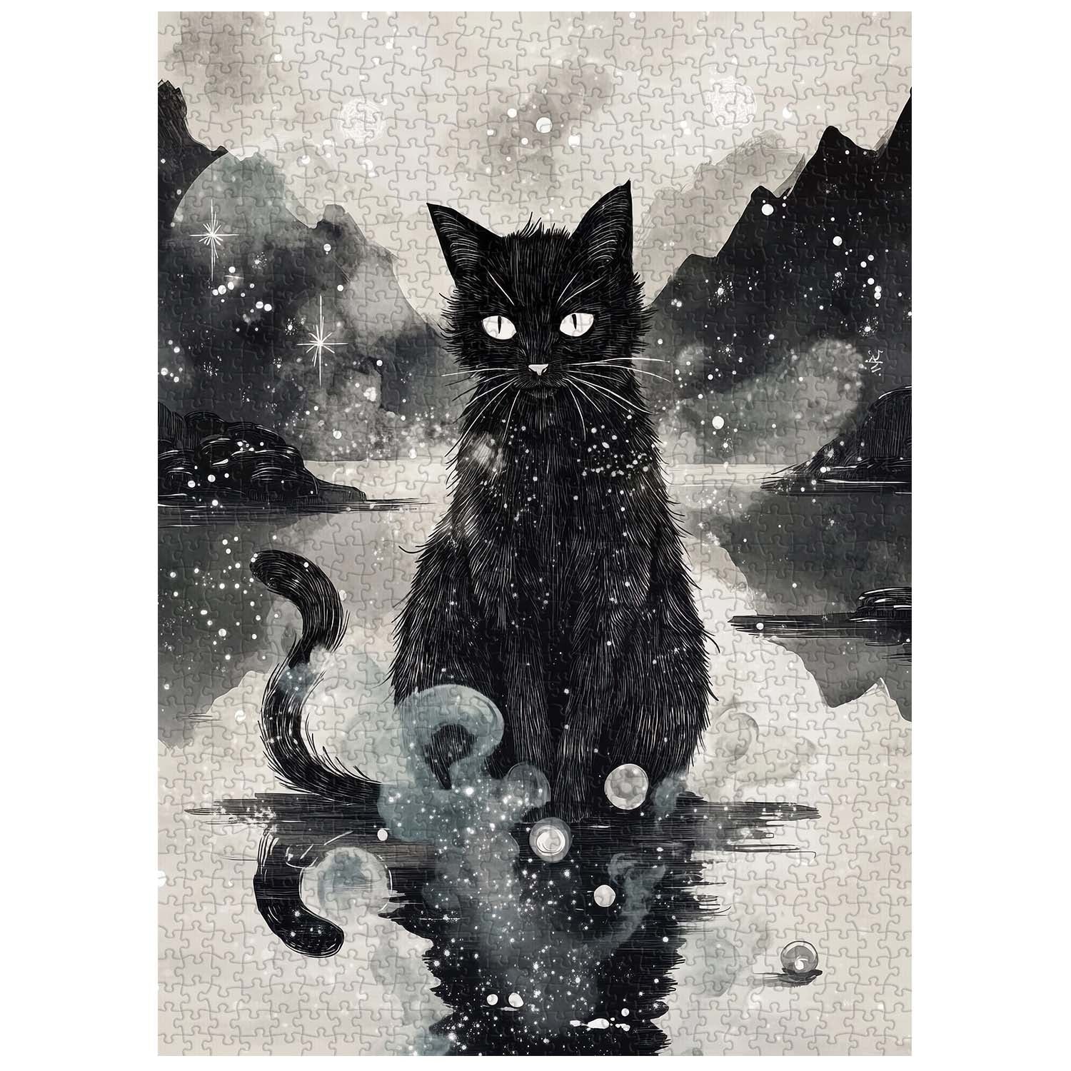 Ink Cat Gaze Jigsaw Puzzle 1000 Pieces