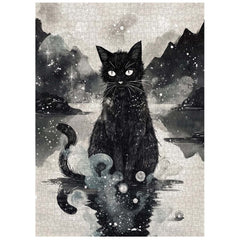 Ink Cat Gaze Jigsaw Puzzle 1000 Pieces