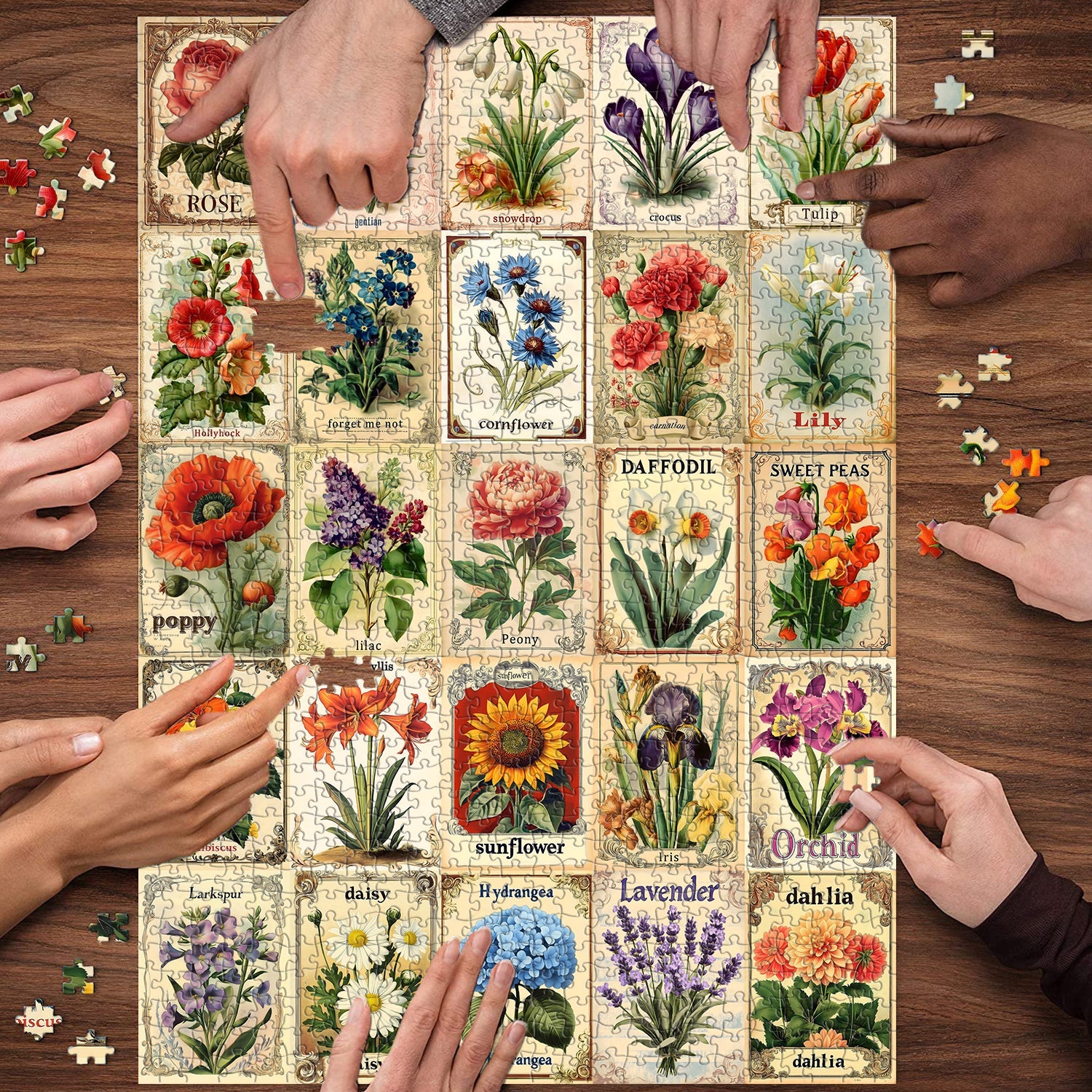 Vintage Floral Medley Jigsaw Puzzle 1000 Pieces