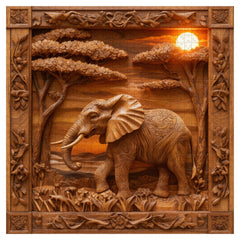 Wooden Elephant Sculpture Jigsaw Puzzle 1000 Pieces