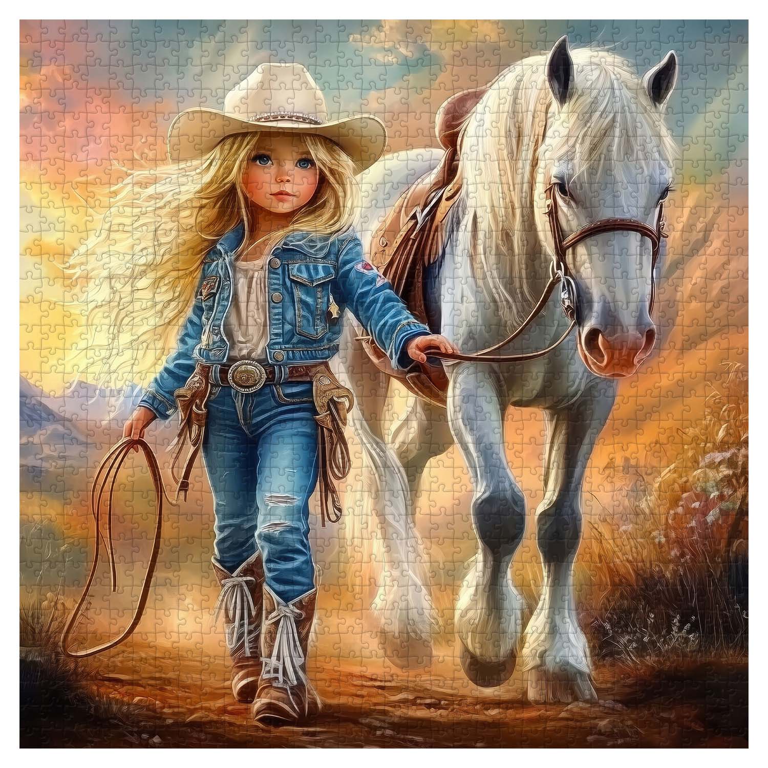 Puzzle Cowgirl blonde 1000 pièces
