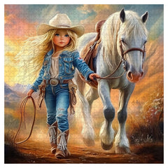 Puzzle Cowgirl blonde 1000 pièces