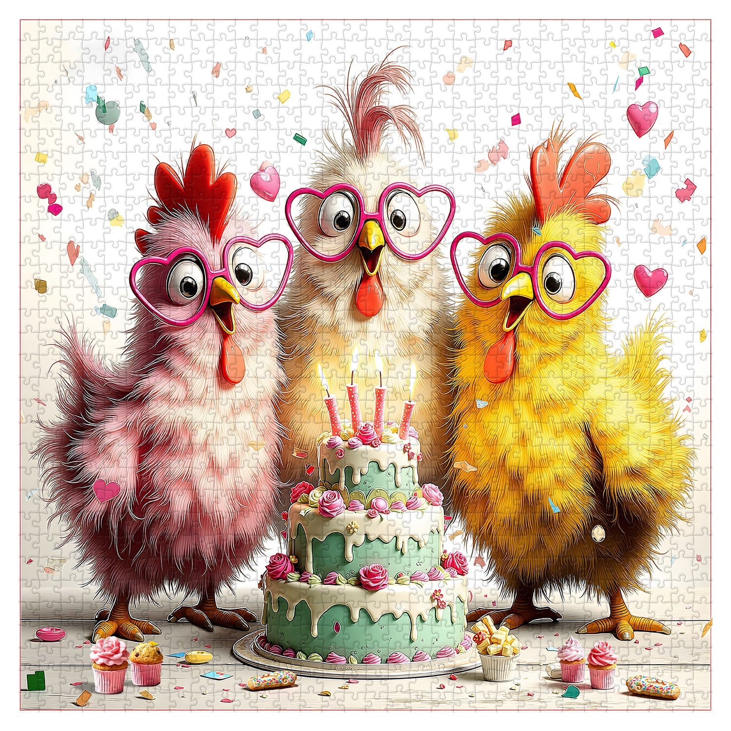 Chicken Birthday Bash Jigsaw Puzzle 1000 Pieces