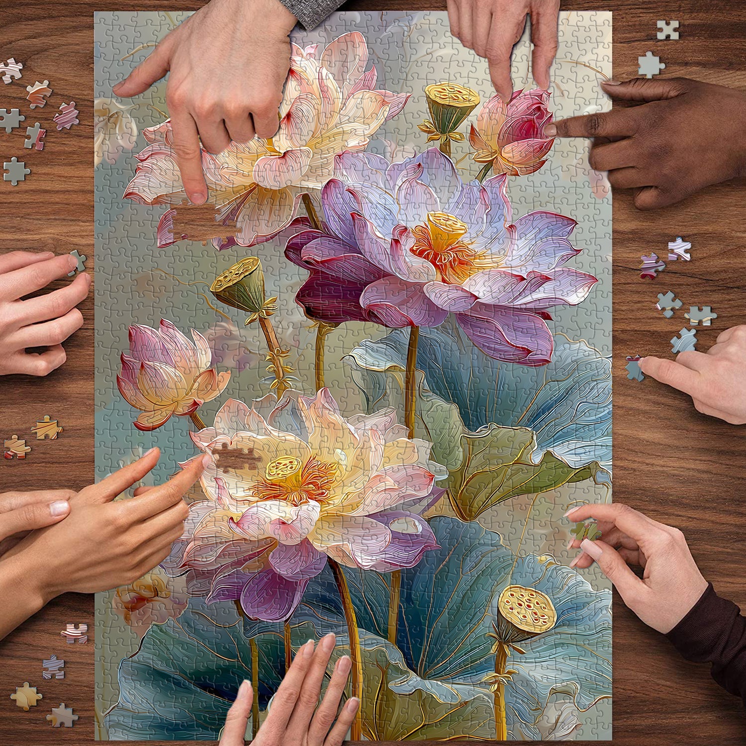 Serene Lotus Art Jigsaw Puzzle 1000 Pieces