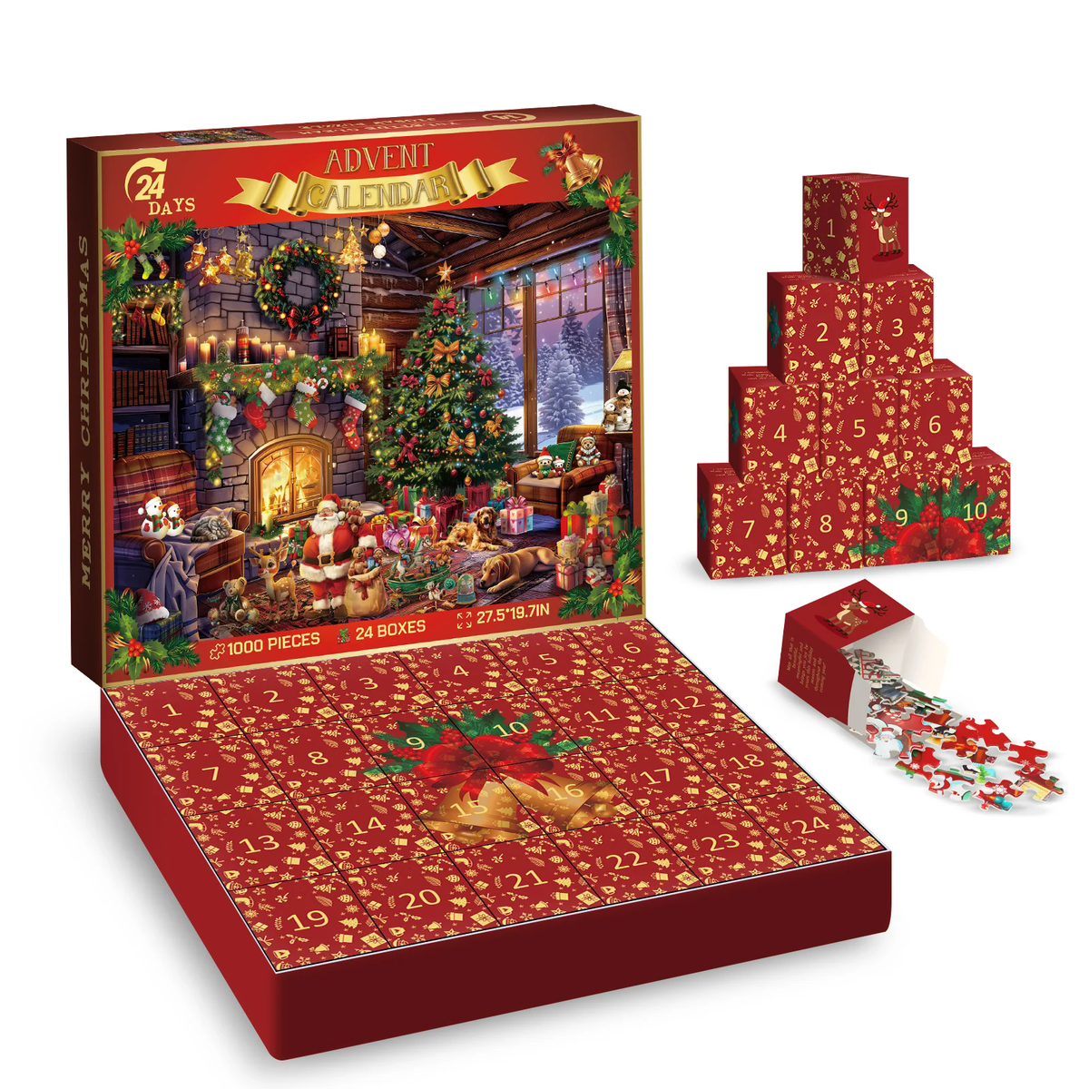 Yuletid Gleam Advent Calendar Jigsaw Puzzle 1000 Stücke
