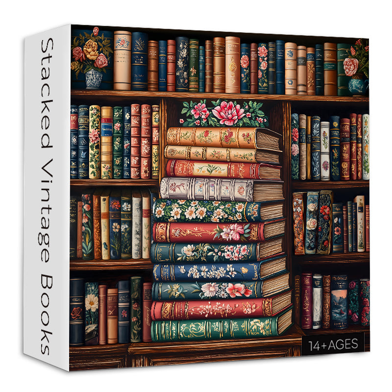 Libri vintage impilati puzzle puzzle 1000 pezzi