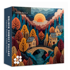 Golden Sunset Village Jigsaw Puzzle 1000 Pieces