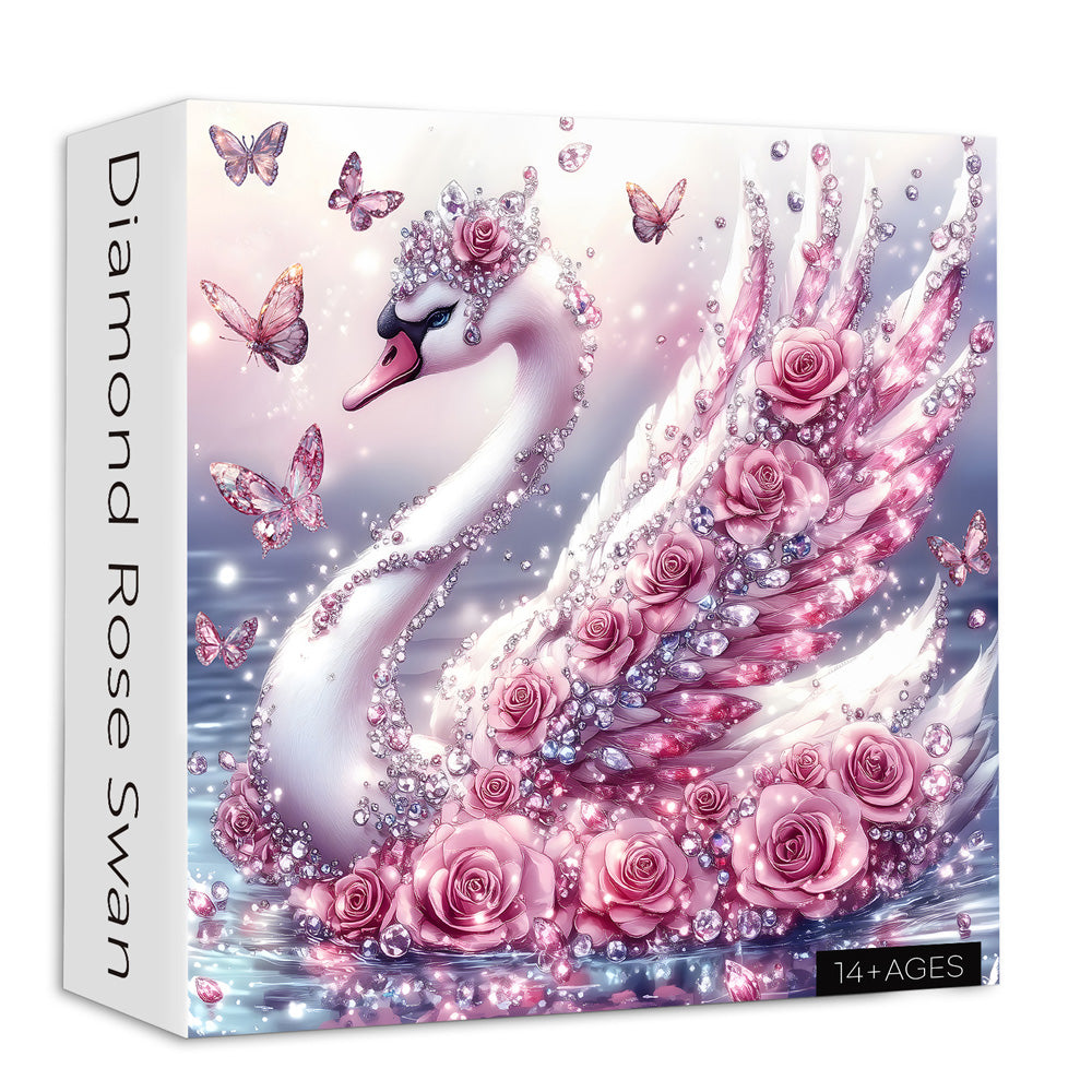 Puzzle Diamant Rose Cygne 1000 pièces