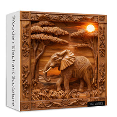 Wooden Elephant Sculpture Jigsaw Puzzle 1000 Pieces