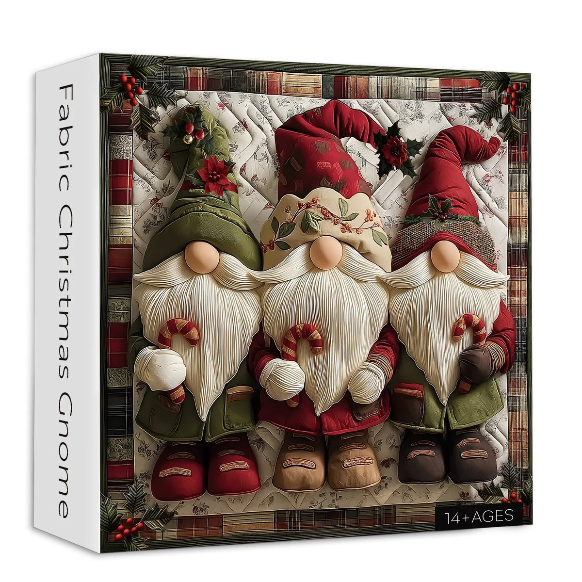 Fabric Christmas Gnome Jigsaw Puzzle 1000 Pieces