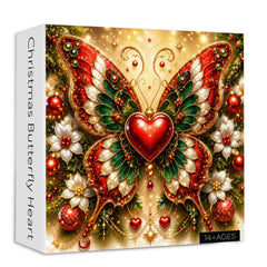 Puzzle natalizio a forma di cuore con farfalla, 1000 pezzi