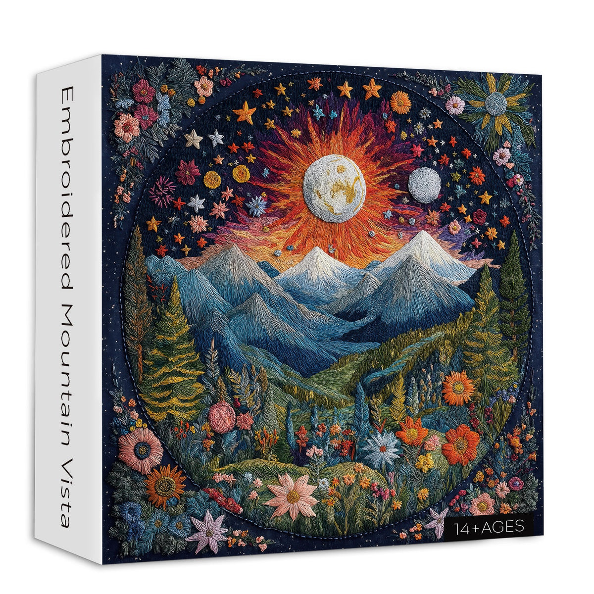 Embroidered Mountain Vista Jigsaw Puzzle 1000 Pieces