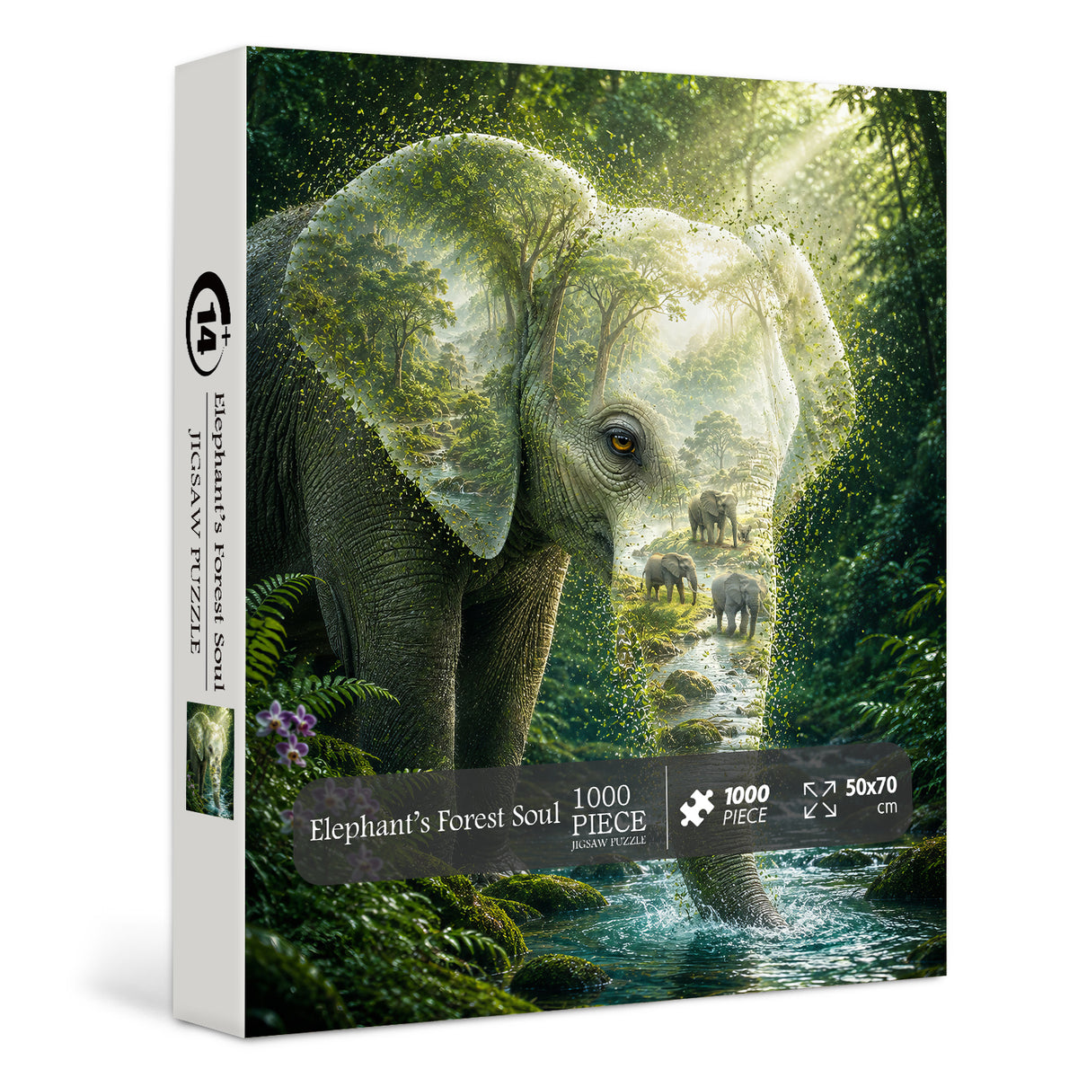 Puzzle dell'anima della foresta dell'elefante, 1000 pezzi