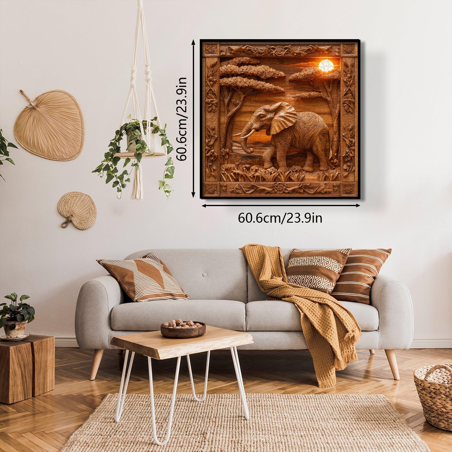 Wooden Elephant Sculpture Jigsaw Puzzle 1000 Pieces