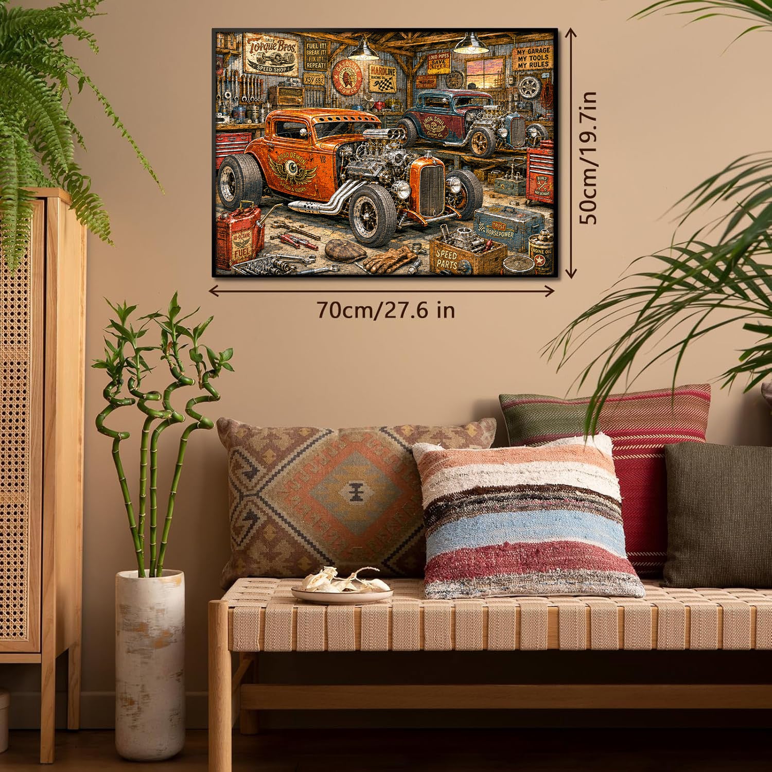 Rompecabezas Vintage Hot Rod Garage, 1000 piezas