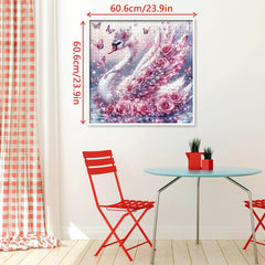 Puzzle Diamant Rose Cygne 1000 pièces