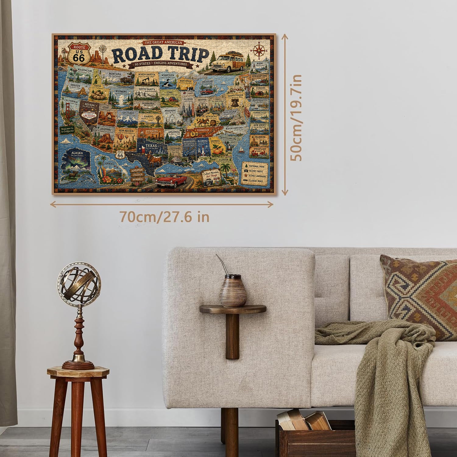 Puzzle di viaggio su strada americano da 1000 pezzi