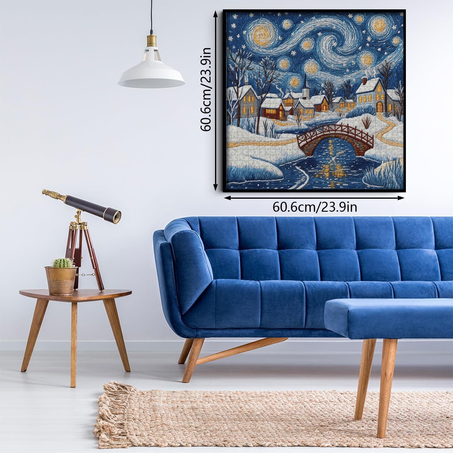 Puzzle Glow Village enneigé 1000 pièces