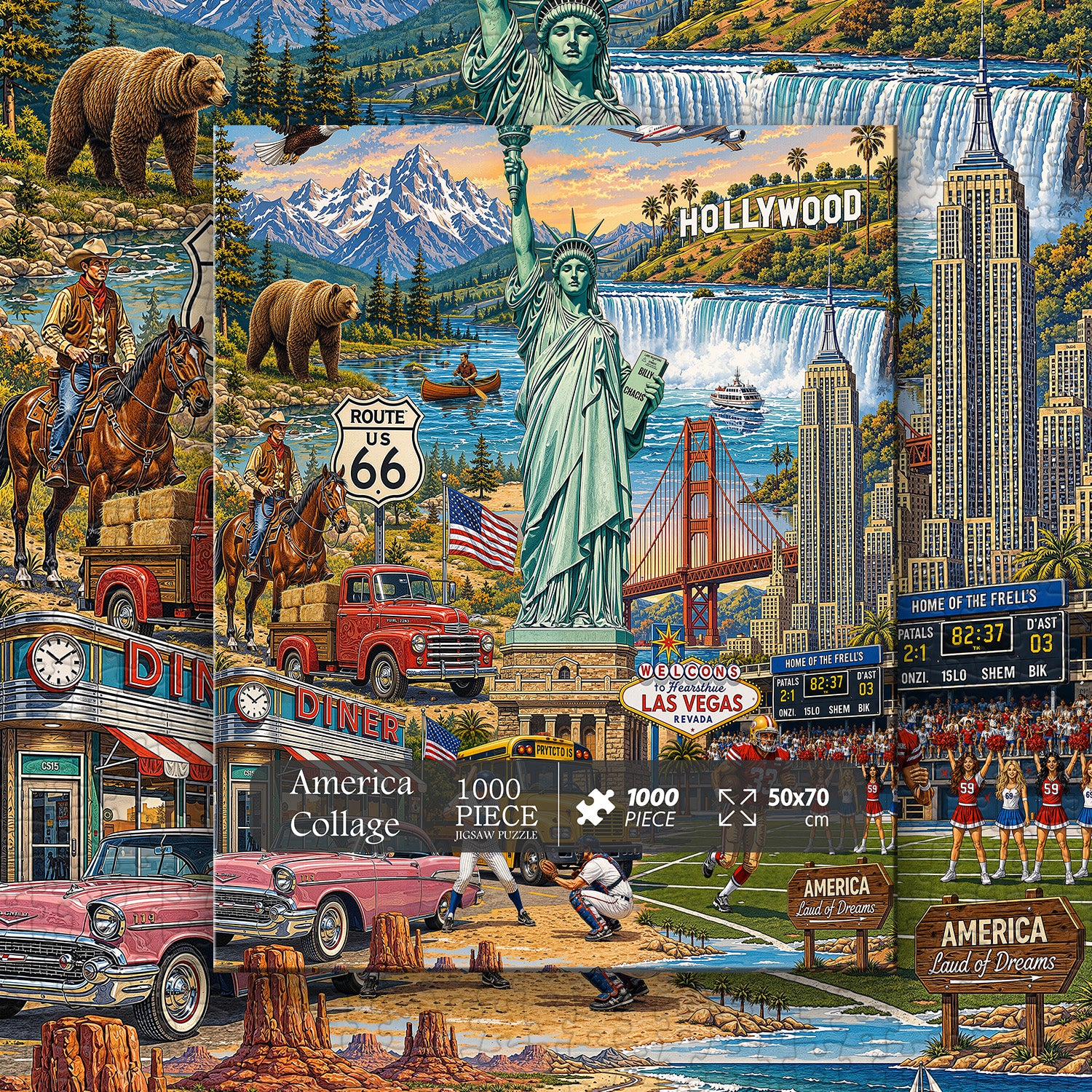 America Collage Jigsaw Puzzle 1000 Pieces